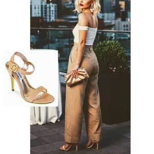 Steve Madden - Beige Patent Strappy Heels